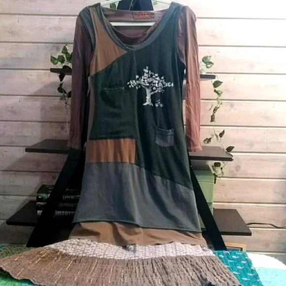 4 Piece Tree Coat and Dress Set Boho Lagenlook - Picture 3 of 16